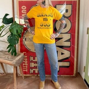 Vintage 1970s Michigan Basketball Graphic T-Shirt - "Grant is God"